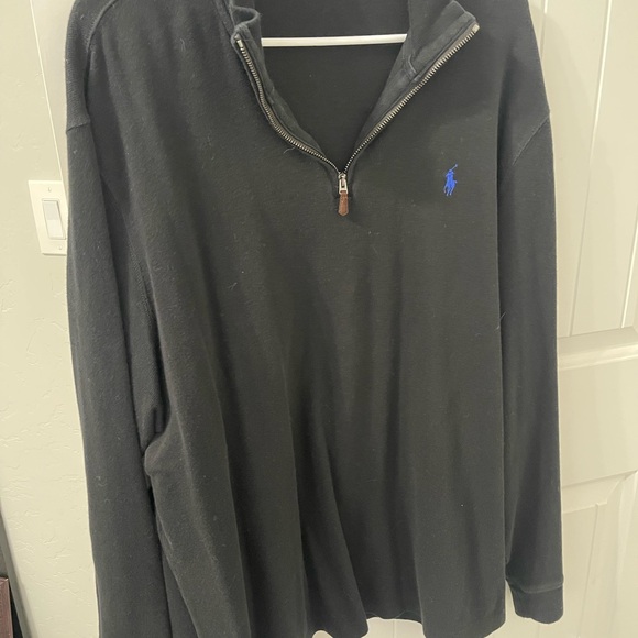 Polo Ralph Lauren Black Quarter-Zip Pullover - Picture 1 of 5
